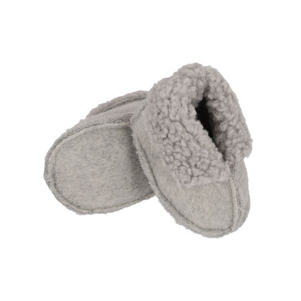 Apollo Slofjes Vilt Teddy Light Grey Newborn