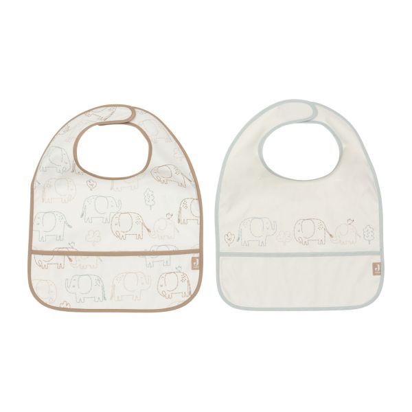 Jollein Slab Waterproof - Elephant Tales - 2 Stuks