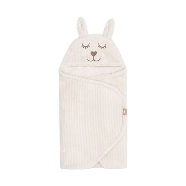 Jollein Wikkeldeken - Oatmeal - Bunny Cloudy Rib Jollein Wikkeldeken - Oatmeal - Bunny Cloudy Rib