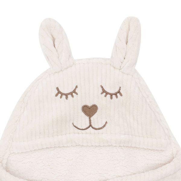 Jollein Wikkeldeken - Oatmeal - Bunny Cloudy Rib Jollein Wikkeldeken - Oatmeal - Bunny Cloudy Rib