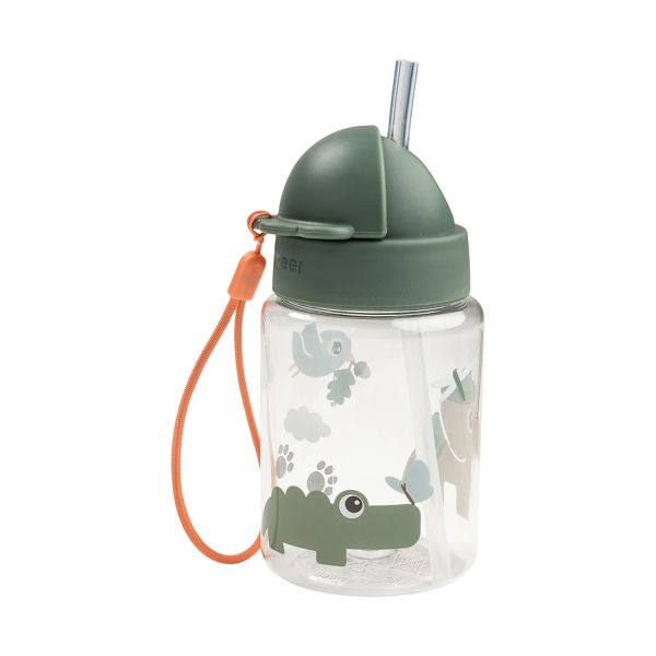 Done By Deer Drinkfles Met Rietje - Tiny Trails - Green - 280 ml Done By Deer Drinkfles Met Rietje - Tiny Trails - Green - 280 ml