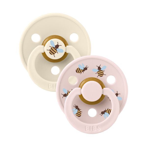 BiBs Studio Colour Fopspeen - Rond - 2 Stuks - 6-18 Mnd - Bumblebee Ivory BiBs Studio Colour Fopspeen - Rond - 2 Stuks - 6-18 Mnd - Bumblebee Ivory