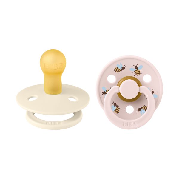 BiBs Studio Colour Fopspeen - Rond - 2 Stuks - 6-18 Mnd - Bumblebee Ivory BiBs Studio Colour Fopspeen - Rond - 2 Stuks - 6-18 Mnd - Bumblebee Ivory