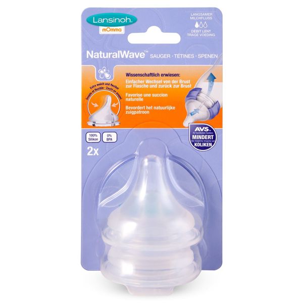 Lansinoh Flesspeen Natural Slow (2 stuks)