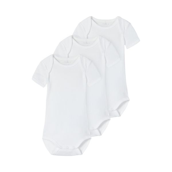 Name It Solid Romper - 3-Pack - Mt. 68 - Bright White Name It Solid Romper - 3-Pack - Mt. 68 - Bright White