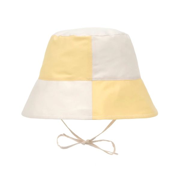 Lässig Checkerboard Vissers Hoedje - 7-12 Mnd - Yellow/Sea Salt 