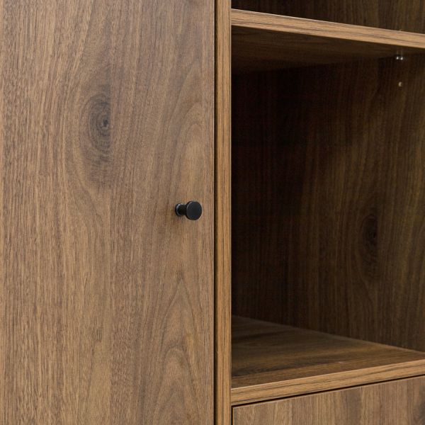 Bopita Zara 2-Deurskast XL - Walnoot/Mat Zwart