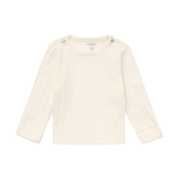 Noppies Shirt Lange Mouw - Maat 50 - Egret Noppies Shirt Lange Mouw - Maat 50 - Egret