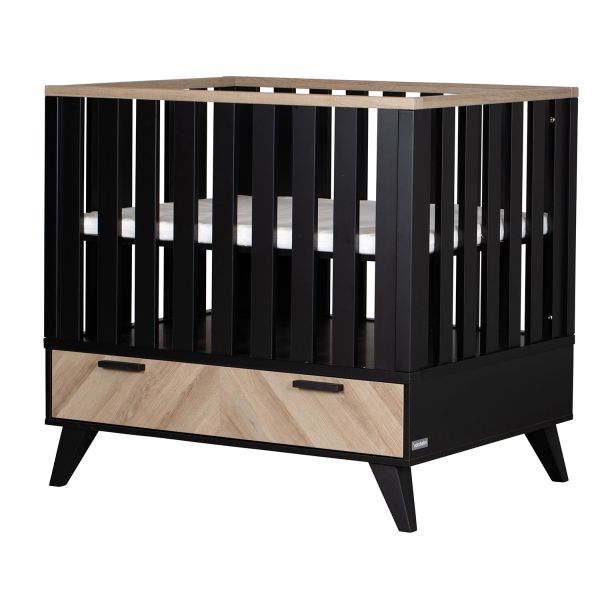 Interbaby Box Met Lade Lancaster Zwart / Visgraatmotief