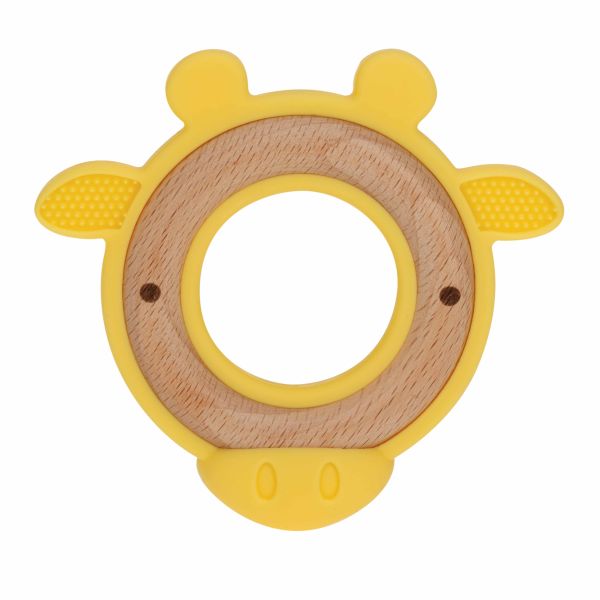 Nûby Hout/Silicone Bijtring Giraf 3mnd+