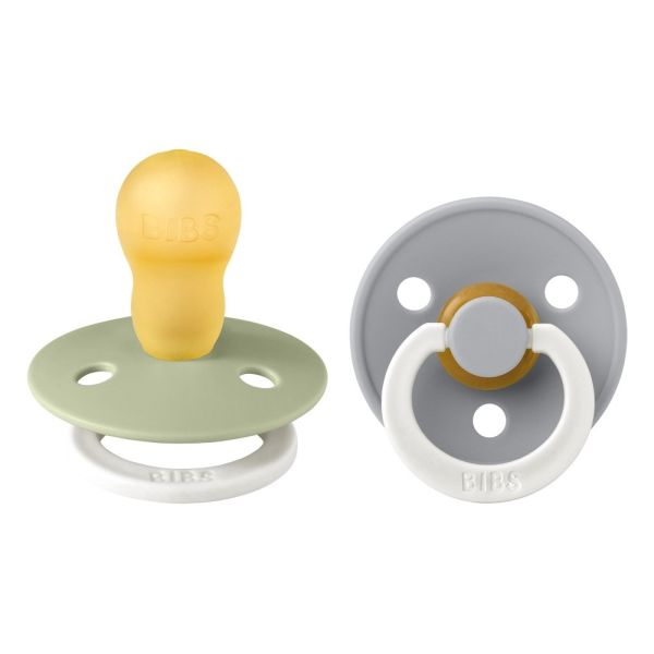 BiBs Glow In The Dark Fopspeen - Rond - 2 Stuks - 18+ Mnd - Sage/Cloud BiBs Glow In The Dark Fopspeen - Rond - 2 Stuks - 18+ Mnd - Sage/Cloud
