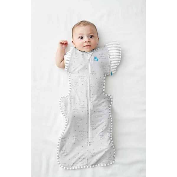Love To Dream SwaddleUp Stage 2 Grey Text Large 0.2 TOG Baby Dump