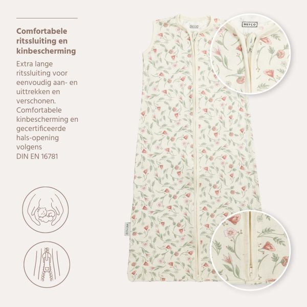 Meyco Slaapzak Ongevoerd Interlock Jersey Flower Multicolour 70 Cm
