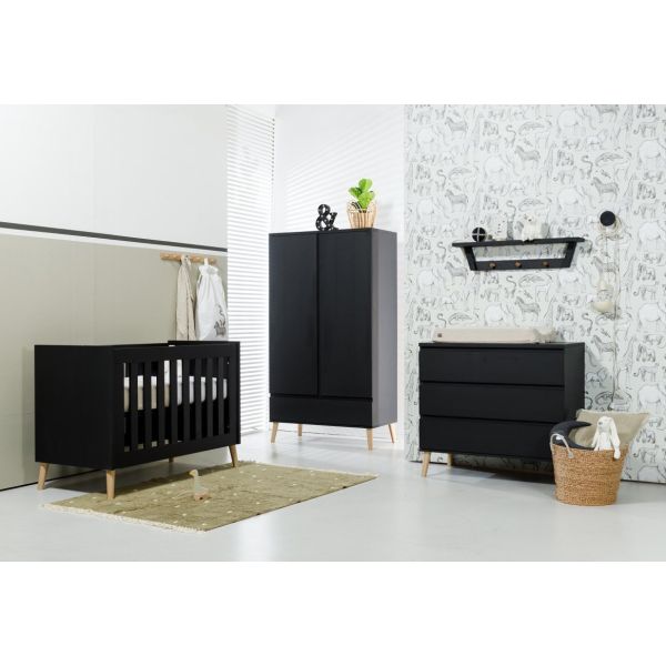 TWF Ledikant 70 x 140 Incl. Juniorzijden - Commode Beach Island Black