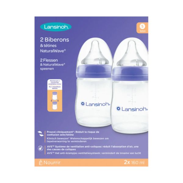 Lansinoh Babyfles - NaturalWave® Speen - 2x 160 ml