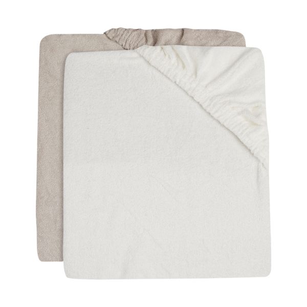 Jollein Aankleedkussenhoes - 2-pack - Badstof - Ivory/Nougat 