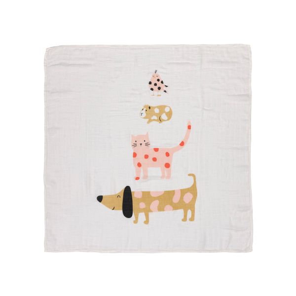Lässig Heavenly Soft Swaddle L Little Mateys Spicy Orange 80 x 80 cm 3-Pack