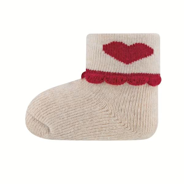 Ewers Babysokken 3-Pack - Hartjes/Streepjes - Rood/Wit Ewers Babysokken 3-Pack - Hartjes/Streepjes - Rood/Wit