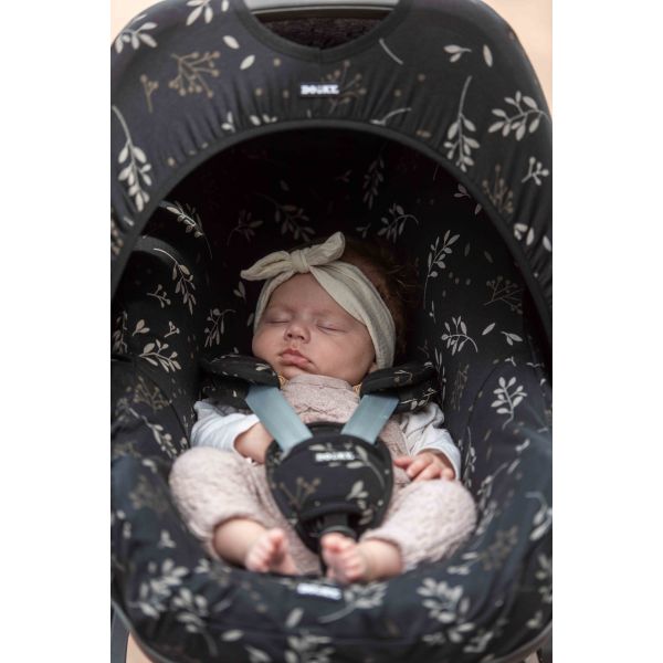Dooky Seat Cover - 0mnd+ - Romantic Leaves Black Dooky Seat Cover - 0mnd+ - Romantic Leaves Black