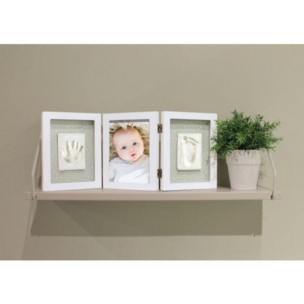 Happy Hands Baby Print Triple Frame Kit White Happy Hands Baby Print Triple Frame Kit White