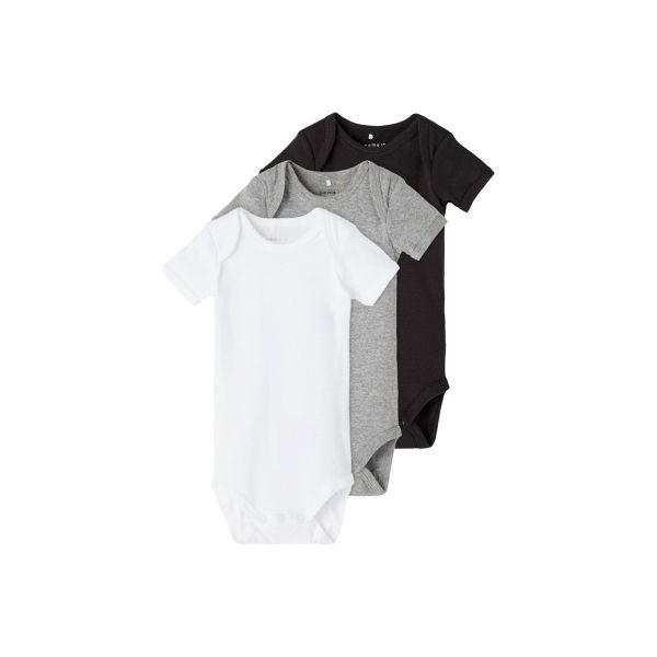 Name It Romper Korte Mouw 3-Pack White Black Grey 

 56