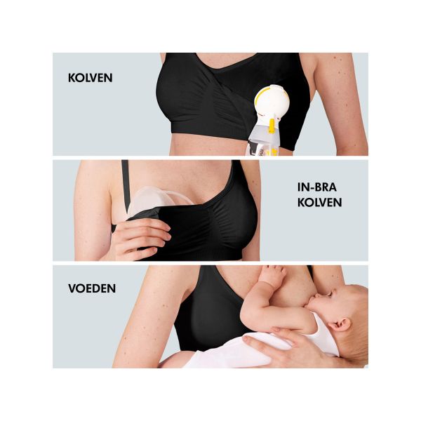 Medela 3-in-1 Borstvoedings- En Kolfbeha Zwart XL Medela 3-in-1 Borstvoedings- En Kolfbeha Zwart XL