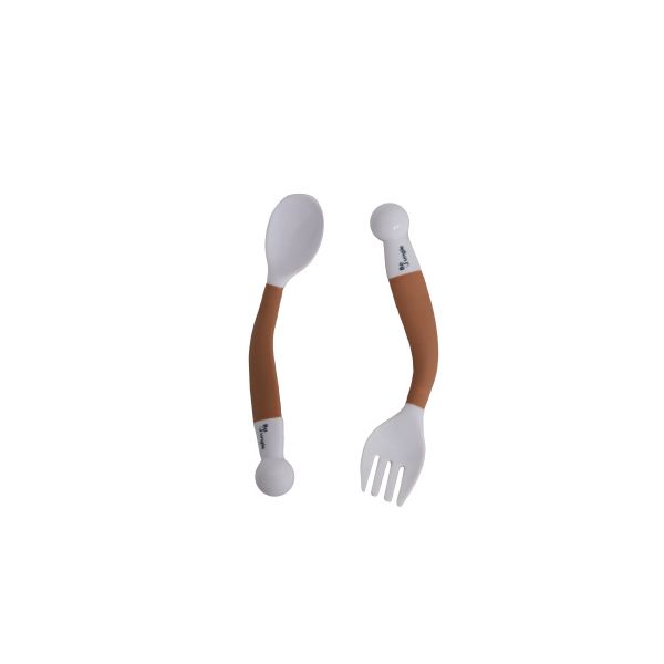 Bo-Jungle Lepel En Vork Buigbaar Terracotta