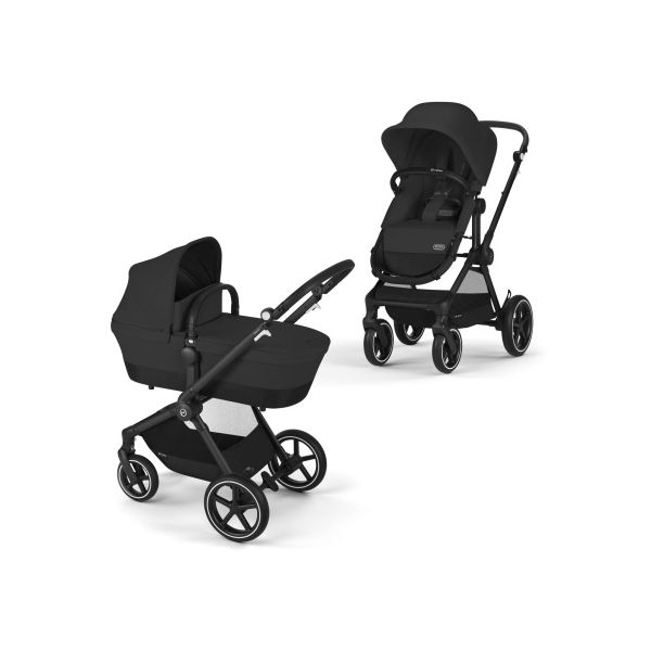 Cybex Kinderwagen Eos Lux BLK Moon Black Incl. Aton B2 i-Size & Adapter