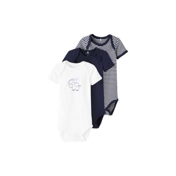 Name It Romper Korte Mouw Elephant Dark Sapphire 3-Pack 50 Name It Romper Korte Mouw Elephant Dark Sapphire 3-Pack 50