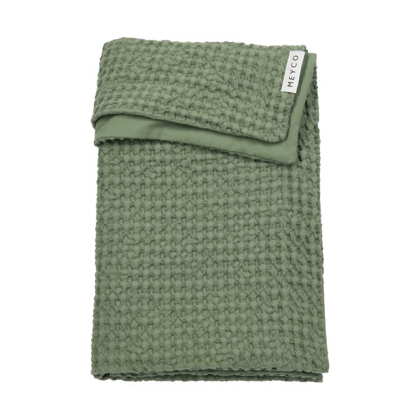 Meyco Wiegdeken Waffle Cotton Olive Green 75x100 cm