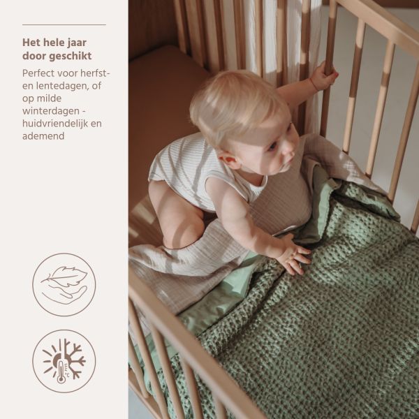 Meyco Wiegdeken Waffle Cotton Olive Green 75x100 cm