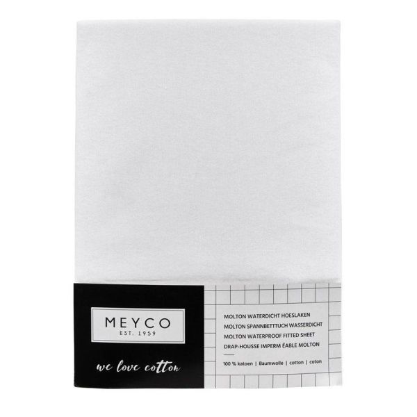 Meyco Molton Hoeslaken Baby PU Waterdicht Wit 60 x 120 cm