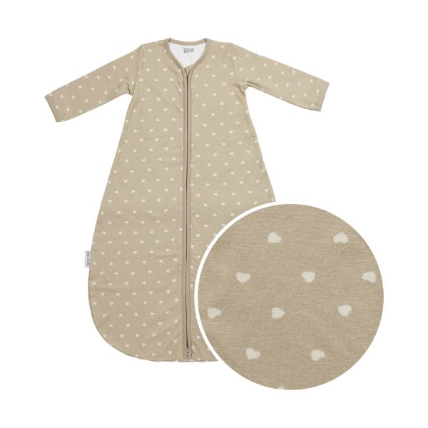 Meyco Sweet Heart Slaapzak Met Vaste Mouw Rond – 110 cm – Jersey – Sand