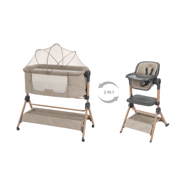 Kikkaboo 2-In-1 Sidesleeper + Kinderstoel Sleat Me Beige