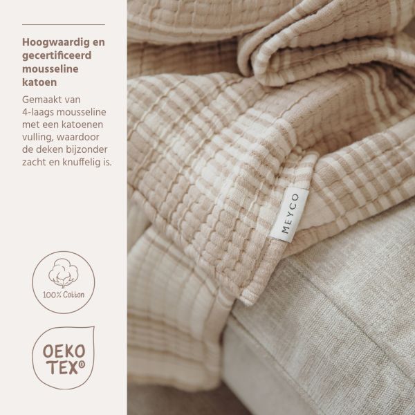 Meyco Deken Pre Washed Hydrofiel Jacquard Stripe Sand 75x100 cm