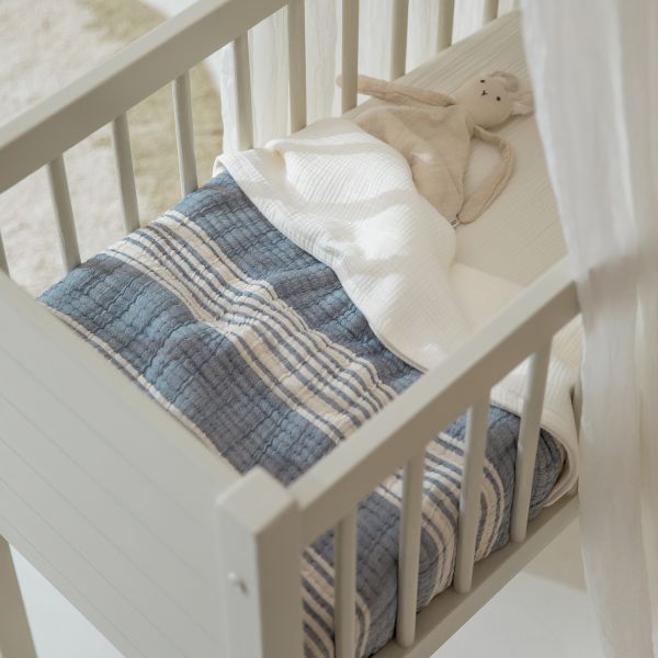 Meyco Deken Pre Washed Hydrofiel Jacquard Stripe Indigo 100x150 cm