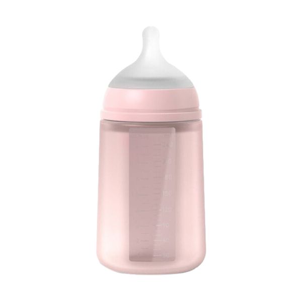 Suavinex Colour Essence Fles - Medium Flow - 240ml - Silicone - Roze Suavinex Colour Essence Fles - Medium Flow - 240ml - Silicone - Roze