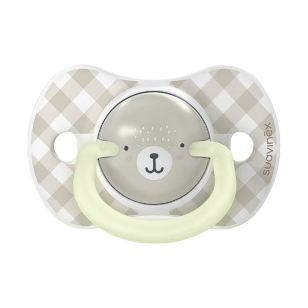 Suavinex Wild & Free SX Pro Fopspeen Symmetrisch - 0-6Mnd - 2 Stuks - Silicone - Grijs Glow In The Dark