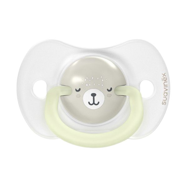 Suavinex Wild & Free SX Pro Fopspeen Symmetrisch - 0-6Mnd - 2 Stuks - Silicone - Grijs Glow In The Dark