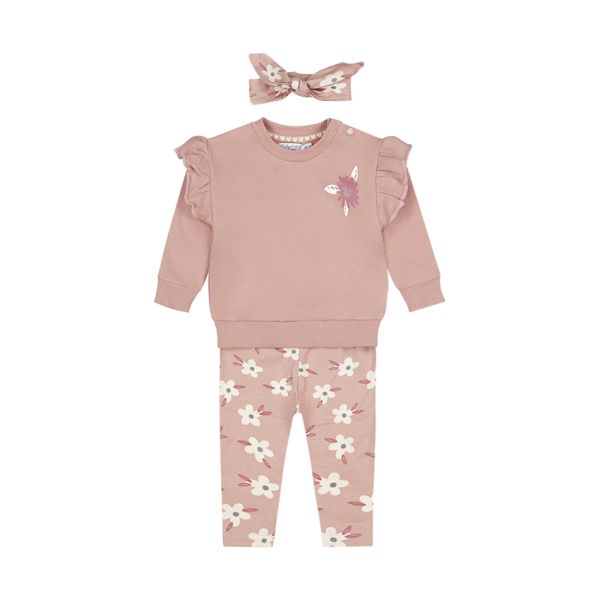 Dirkje 3-Delige Set - Flower - Maat 56 - Light Mauve