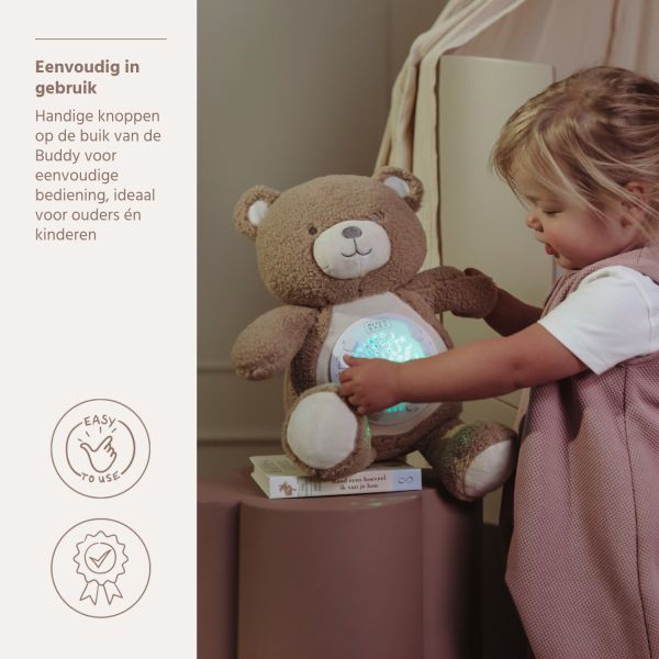 Meyco Slaaphulp Deluxe - Buddy Bear - Warm Brown