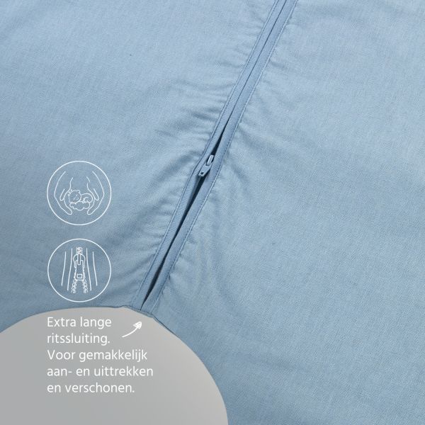 Meyco Studio Jumper Ongevoerd Linnen Jeans Blue 80 cm