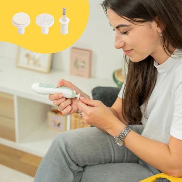 Badabulle Elektrische Nagelvijl - Mint - Inclusief 9 Opzetstukken