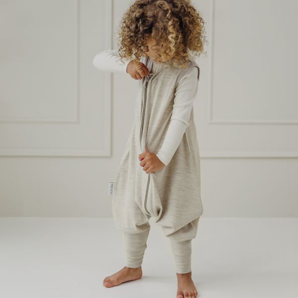 Meyco Baby Slaapzak Jumper - Studio - Merinowol - Sand Melange - 104 cm Meyco Baby Slaapzak Jumper - Studio - Merinowol - Sand Melange - 104 cm