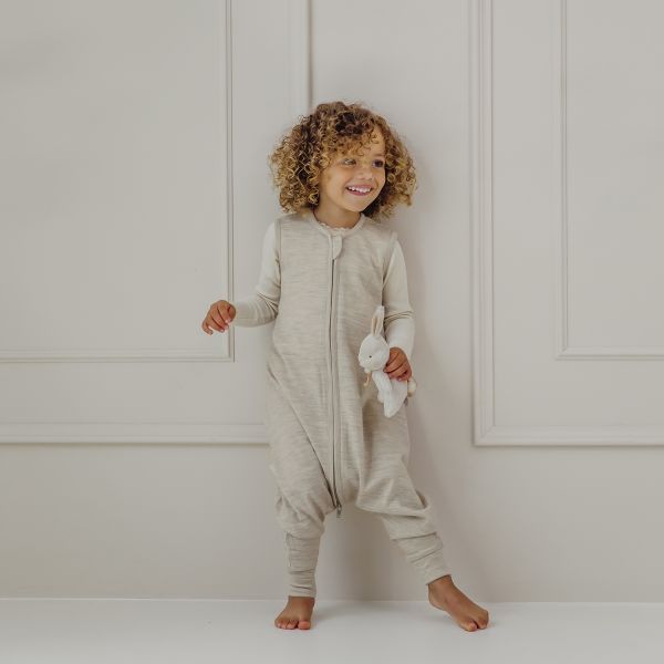 Meyco Baby Slaapzak Jumper - Studio - Merinowol - Sand Melange - 104 cm Meyco Baby Slaapzak Jumper - Studio - Merinowol - Sand Melange - 104 cm