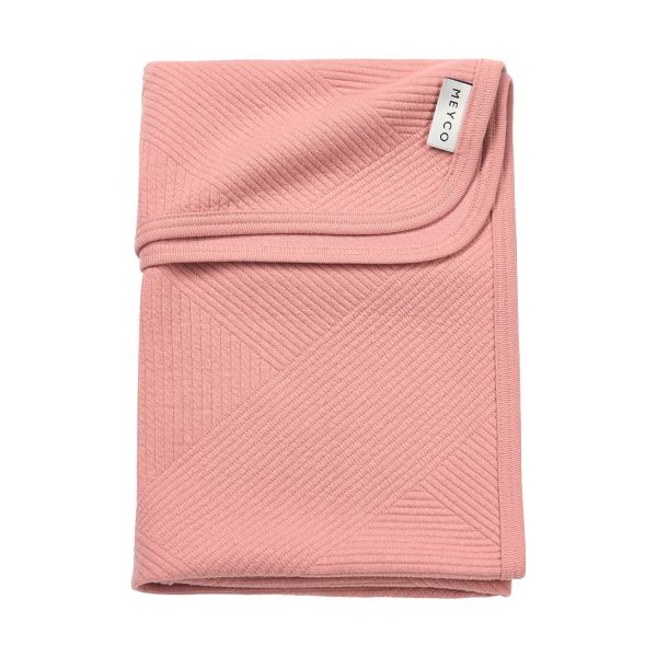 Meyco Pure Deken Gebreid - 100 x 150 cm - Jacquard - Rose Meyco Pure Deken Gebreid - 100 x 150 cm - Jacquard - Rose