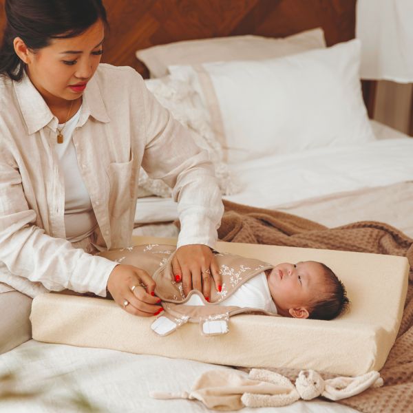 Meyco Baby Aankleedkussenhoes Badstof Uni Sand 50 x 70 cm 2-Pack