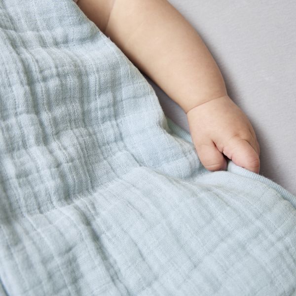 Meyco Baby Uni Zomerslaapzak - 60 cm - Pre-Washed Hydrofiel - Grey Blue 