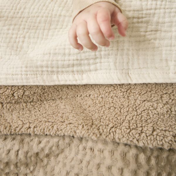 Meyco Baby Wiegdeken Wafel Teddy Taupe 75 x 100 cm