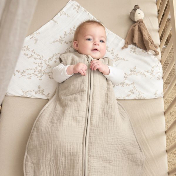 Meyco Baby Slaapzak Hydrofiel Gevoerd Uni Pre-Washed Sand 70 cm